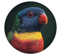 Puzzle rotondo 1000 pezzi lorichetti arcobaleno, piumaggio iridescente, giochi classici, ideali per la decorazione della casa e regali 1000 pezzi (67,5 x 67,5 cm)