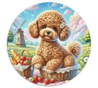 Puzzle Rotondo 1000 Pezzi Miniature Poodle Rompicapo Per Adulti E Bambini Good Friend Partner Pet Multicolore Perfetto Impossibile Creativo Colorato Giocattolo Regali 1000pcs (67.5x67.5cm)