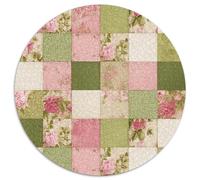 Puzzle rotondo 1000 pezzi Patchwork Rosa-Verde Rose, giochi classici per adulti, 1000 pezzi (67,5 x 67,5 cm)