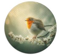 Puzzle rotondo 1000 pezzi rosso bordo di fiori primaverili gioco di puzzle super regalo per adulti 1000 pezzi (67,5 x 67,5 cm)