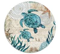Puzzle rotondo 1000 pezzi tartarughe marine carta nautica vintage gioco di puzzle per adulti, 1000 pezzi (67,5 x 67,5 cm)