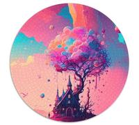 Puzzle rotondo Candyland da 1000 pezzi per adulti, per la cameretta dei bambini, puzzle impossibili per adulti, regalo per la casa, gioco rompicapo (67,5x67,5cm)