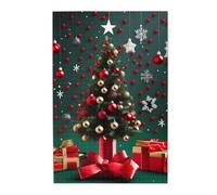 Puzzle rotondo con albero di Natale. Puzzle in legno per adulti e bambini, decorazioni impegnative