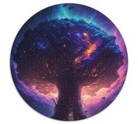 Puzzle rotondo da 1000 pezzi "Albero della vita del mondo cosmico", puzzle di carta per adolescenti, giochi educativi per la famiglia, regalo per la decorazione della casa (67,5x67,5cm)