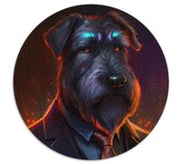 Puzzle rotondo da 1000 pezzi Boss Dog, perfetto per il divertimento in famiglia a Natale, Ringraziamento, compleanni e Pasqua, 67,5x67,5 cm.