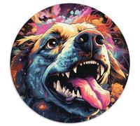 Puzzle rotondo da 1000 pezzi, cane fedele e colorato, in cartone, giocattolo, regalo educativo, intellettuale, rilassante, divertente, gioco per famiglie (67,5x67,5cm)