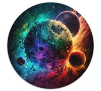 Puzzle rotondo da 1000 pezzi "Collisione dei pianeti", puzzle impossibile per adulti, regalo di compleanno, festa, Natale, Halloween (67,5x67,5cm)