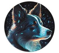 Puzzle rotondo da 1000 pezzi con cane Border Collie, puzzle di carta per adolescenti, giochi educativi per la famiglia, regalo per la decorazione della casa (67,5x67,5cm)