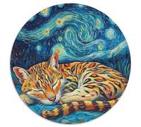 Puzzle rotondo da 1000 pezzi con cielo notturno di Ocelot per adulti, gioco interattivo per famiglie, decorazione fai da te per la casa, rompicapo stimolante (67,5x67,5cm)