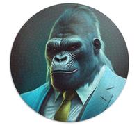 Puzzle rotondo da 1000 pezzi con costume da gorilla, per adulti, gioco interattivo per famiglie, decorazione fai da te per la casa, rompicapo stimolante (67,5x67,5cm)