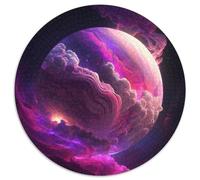 Puzzle rotondo da 1000 pezzi con paesaggio e pianeta universo, per adulti, design intricato per adolescenti, decorazioni fai da te e divertimento per stimolare il cervello, 67,5x67,5 cm.