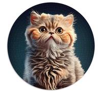 Puzzle rotondo da 1000 pezzi con simpatico gatto educato, puzzle impossibile per adulti, ideale come regalo di compleanno, festa, Natale, Halloween (67,5x67,5cm)