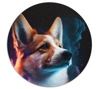 Puzzle rotondo da 1000 pezzi Corgi Cloud per adulti, familiari e amici, sfida rompicapo (67,5x67,5cm)