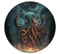 Puzzle rotondo da 1000 pezzi "Cthulhu Rising" per adulti, ideale per decorare casa e ufficio, regalo perfetto per il compleanno (67,5x67,5cm)