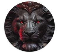 Puzzle rotondo da 1000 pezzi del Re Leone Arrabbiato con occhi rossi, perfetto per il divertimento in famiglia a Natale, Ringraziamento, compleanni e Pasqua (67,5x67,5cm)
