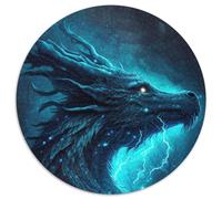 Puzzle rotondo da 1000 pezzi "Drago della Foresta del Tuono" per adulti, ideale come regalo di Natale e come decorazione per la casa (dimensioni 67,5x67,5 cm)