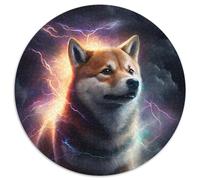 Puzzle rotondo da 1000 pezzi "Fantasy Dog" per adulti, design intricato per adolescenti, decorazioni fai da te e divertimento che stimola la mente, 67,5x67,5 cm.