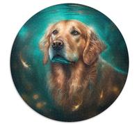 Puzzle rotondo da 1000 pezzi "Fantasy Dog" per adulti, perfetto per decorazioni per la casa, compleanni, feste e regali, 67,5x67,5 cm.