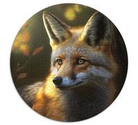 Puzzle rotondo da 1000 pezzi "Fantasy Fox" Puzzle da 1000 pezzi perfetto per il divertimento in famiglia a Natale, Ringraziamento, compleanni e Pasqua 67,5x67,5 cm