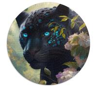 Puzzle rotondo da 1000 pezzi "Fantasy Leopard" per adulti, perfetto per decorazioni per la casa, compleanni, feste e regali, 67,5x67,5 cm.