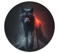 Puzzle rotondo da 1000 pezzi "Fantasy Wolf" per adulti, perfetto per decorazioni per la casa, compleanni, feste e regali, 67,5x67,5 cm.