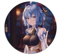 Puzzle rotondo da 1000 pezzi Genshin Impact Ganyu, 1000 pezzi per adulti, perfetto per decorare casa e ufficio, feste, compleanni e regali di Natale, 67,5x67,5 cm.
