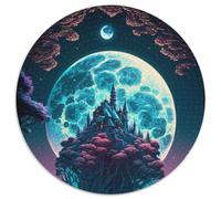 Puzzle rotondo da 1000 pezzi,paesaggio misterioso del castello,puzzle impossibili per adulti,giocattoli,regalo educativo,intellettuale,decompressione,divertente,gioco per famiglie (67,5x67,5cm)