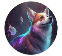 Puzzle rotondo da 1000 pezzi per adulti, puzzle colorati Corgi Impossible, per adulti, regalo per la casa, gioco rompicapo (67,5x67,5cm)