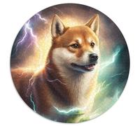 Puzzle rotondo da 1000 pezzi raffigurante un cane fantasy. Perfetto per il divertimento in famiglia a Natale, Ringraziamento, compleanni e Pasqua. Dimensioni: 67,5x67,5 cm.