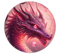 Puzzle rotondo da 1000 pezzi raffigurante un drago giapponese Sakura Perfetto per il divertimento in famiglia a Natale, Ringraziamento, compleanni e Pasqua (67,5x67,5cm)