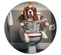 Puzzle rotondo da 1000 pezzi raffigurante un King Charles Spaniel sul water Puzzle per adulti ideale per decorare casa e ufficio, regalo perfetto per il compleanno (67,5x67,5cm)
