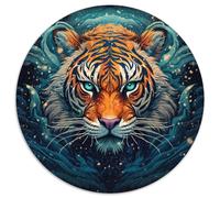 Puzzle rotondo da 1000 pezzi raffigurante una tigre,raffigurante un animale psichedelico Puzzle da 1000 pezzi per adulti Perfetto per decorazioni per la casa,compleanni,feste e regali (67,5x67,5cm)
