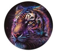 Puzzle rotondo da 1000 pezzi "Space Cosmic Tiger", puzzle impossibile per adulti, ideale come regalo di compleanno, festa, Natale, Halloween (67,5x67,5cm)