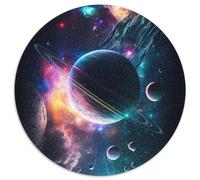 Puzzle rotondo da 1000 pezzi "Una danza di pianeti e stelle", puzzle di cartone fai da te, decorazione per la casa, gioco rompicapo per adolescenti (67,5x67,5cm)
