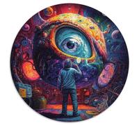 Puzzle rotondo in cartone Big Eyes, 1000 pezzi, sfida per la mente, regalo perfetto per adolescenti e arredamento per la casa 67,5x67,5 cm