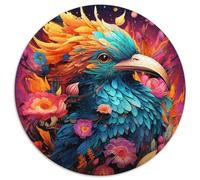 Puzzle rotondo in cartone colorato a forma di uccello da 1000 pezzi per adulti, design intricato per adolescenti, decorazioni fai da te e divertimento che stimola la mente 67,5x67,5 cm