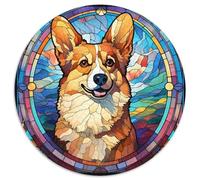 Puzzle rotondo in cartone con vetrate colorate, 1000 pezzi, sfida per la mente, regalo perfetto per adolescenti e arredamento per la casa 67,5x67,5 cm