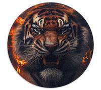 Puzzle rotondo in cartone da 1000 pezzi raffigurante una tigre, per adolescenti e famiglie, perfetto come decorazione fai da te e come sfida per il cervello (dimensioni 67,5x67,5 cm)