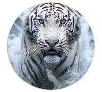 Puzzle rotondo in cartone da 1000 pezzi raffigurante una tigre, per adolescenti e famiglie, perfetto come decorazione fai da te e come sfida per il cervello (dimensioni 67,5x67,5 cm)