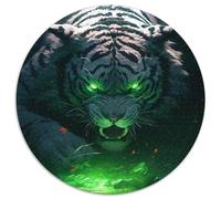Puzzle rotondo in cartone da 1000 pezzi raffigurante una tigre, per adolescenti e famiglie, perfetto come decorazione fai da te e come sfida per il cervello (dimensioni 67,5x67,5 cm)