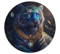 Puzzle rotondo in cartone da 1000 pezzi raffigurante una tigre, per adolescenti e famiglie, perfetto come decorazione fai da te e come sfida per il cervello (dimensioni 67,5x67,5 cm)
