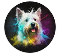 Puzzle rotondo in cartone da 1000 pezzi Spirit Dog, attività di legame familiare, feste e compleanni (dimensioni 67,5x67,5 cm)