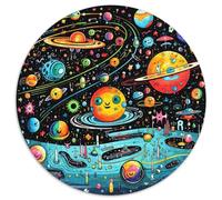 Puzzle rotondo in cartone Galaxy Planet da 1000 pezzi, sfida per la mente, regalo perfetto per adolescenti e arredamento per la casa 67,5x67,5 cm
