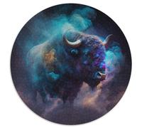 Puzzle rotondo in cartone Yak da 1000 pezzi per adolescenti e famiglie, perfetto come decorazione fai da te e come sfida per la mente (dimensioni 67,5x67,5 cm)