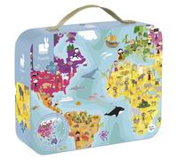Puzzle rotondo in valigetta Globo terrestre 208 pezzi JANOD