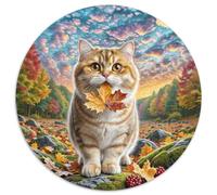 Puzzle rotondo inglese corto dorato graduale a strati 1000 pezzi per adulti e bambini animali gatti puzzle creativo impossibile difficile impegnativo 1000 pezzi (67,5 x 67,5 cm)