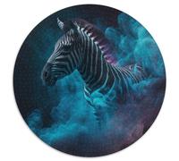 Puzzle rotondo "Nebulosa Zebra" da 1000 pezzi per adulti, design intricato per adolescenti, decorazioni fai da te e divertimento che stimola la mente, 67,5x67,5 cm.