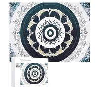 Puzzle rotondo totem bianco e nero per adulti, 520 pezzi, puzzle unico in legno, regalo impegnativo per serate di gioco in famiglia, 38 x 50 cm