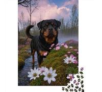 Puzzle Rottweiler 1000 Pezzi Per Bambini E Adulti, Gioco Di Squadra, Difficile Sfida Puzzles Con Moss, Regalo Originale 52x38cm/1000pcs