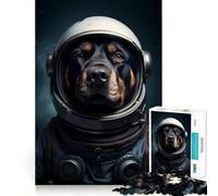 Puzzle Rottweiler nello spazio per ragazzi, 1000 pezzi, stimola la memoria, allevia la tensione, opera d'arte dai bordi precisi (38x52cm)